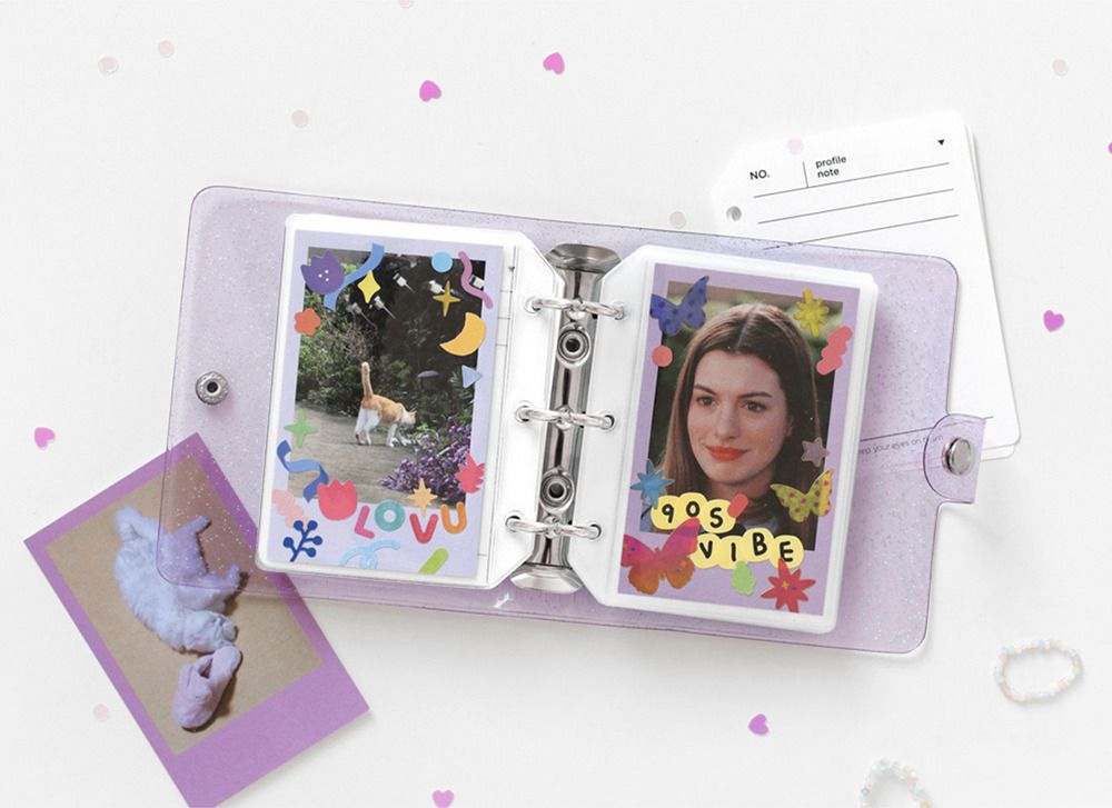Mini Glitter 3 Ring PVC Binder + Note Set