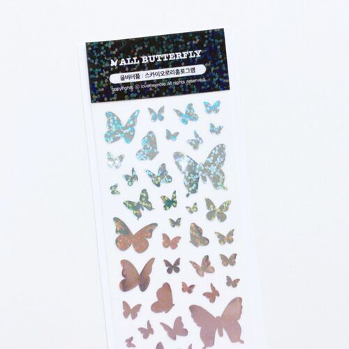 Gradient Butterfly Hologram Slim Sticker