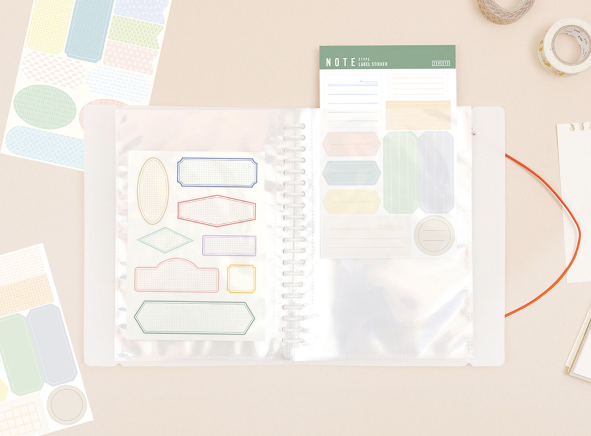 MochiThings Basic 20 Ring A5 Binder + Sticker Pocket Set