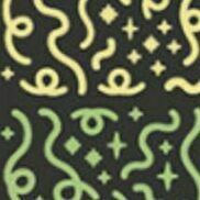 Hologram Doodle Slim Sticker, Yellow-Green