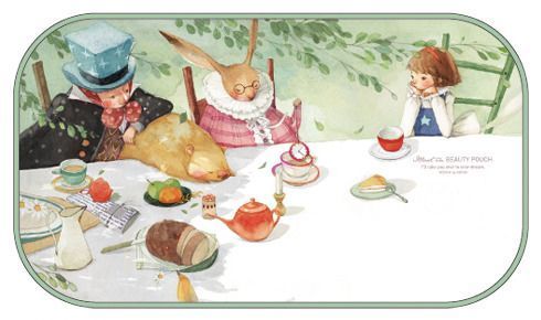 Large Alice Mint Cosmetic Pouch