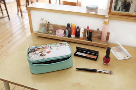 Large Alice Mint Cosmetic Pouch