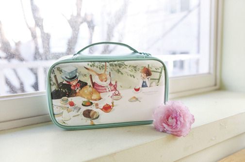Large Alice Mint Cosmetic Pouch