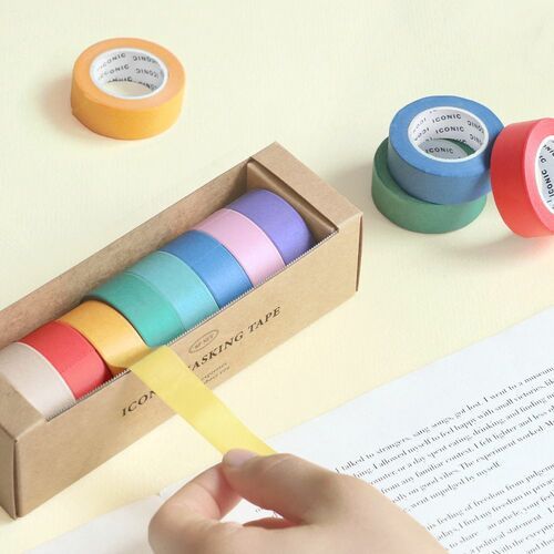 8pcs Solid Masking Tape Set