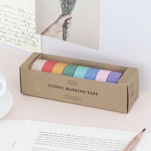 8pcs Solid Masking Tape Set