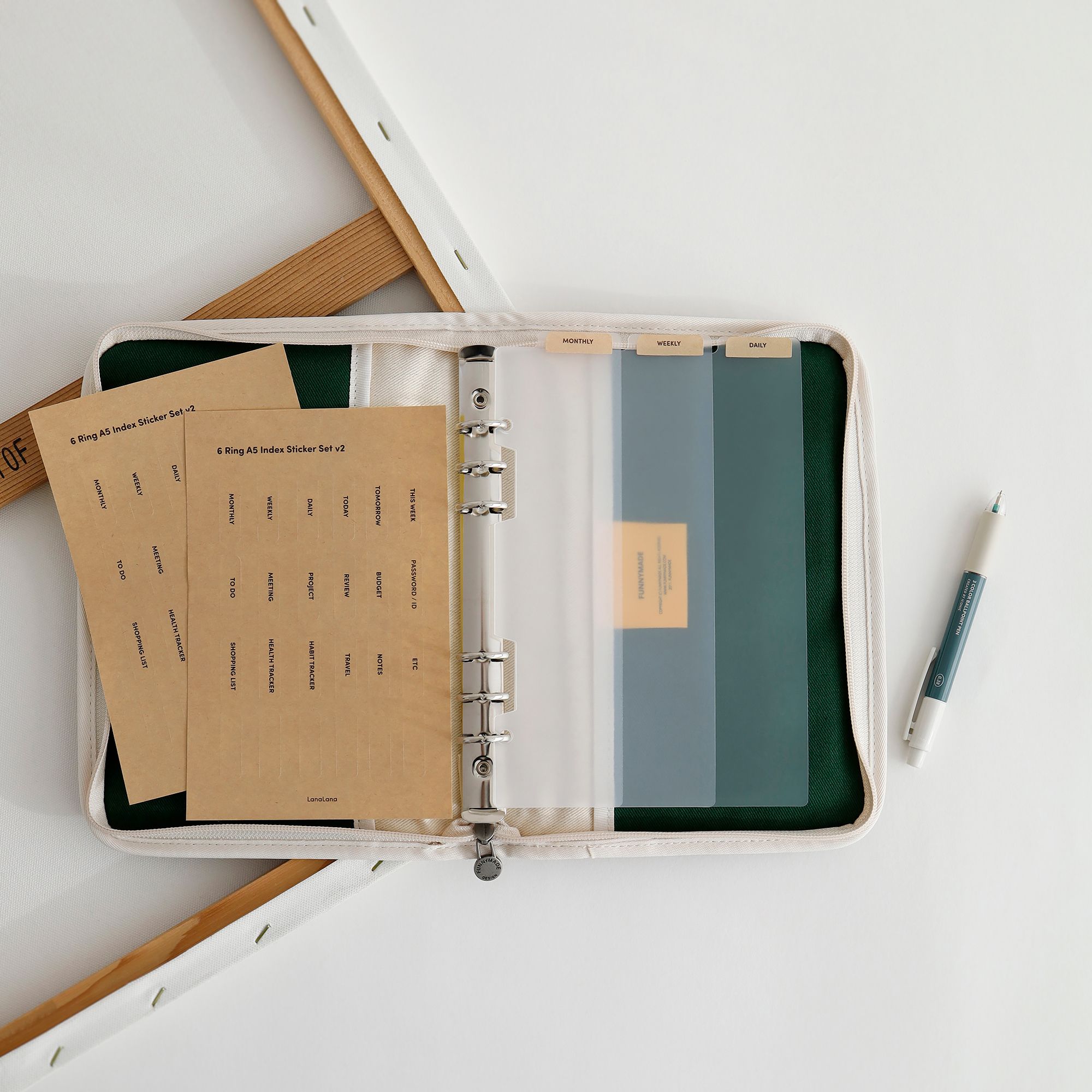 Canvas Pocket 6 Ring A5 Binder