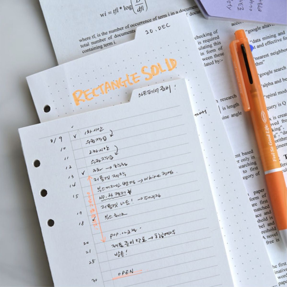 Double-sided Classy 6 Ring A6 Index Planner Refill v2
