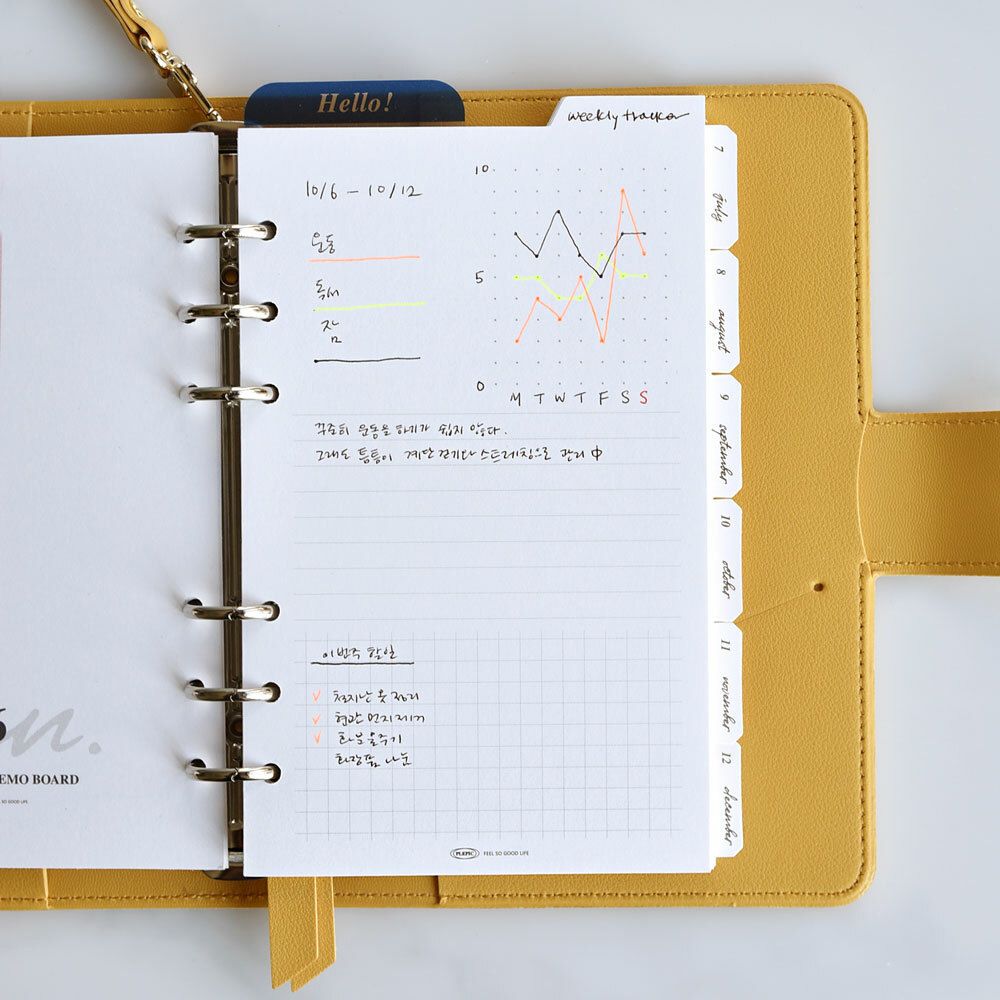 Double-sided Classy 6 Ring A6 Index Planner Refill v2