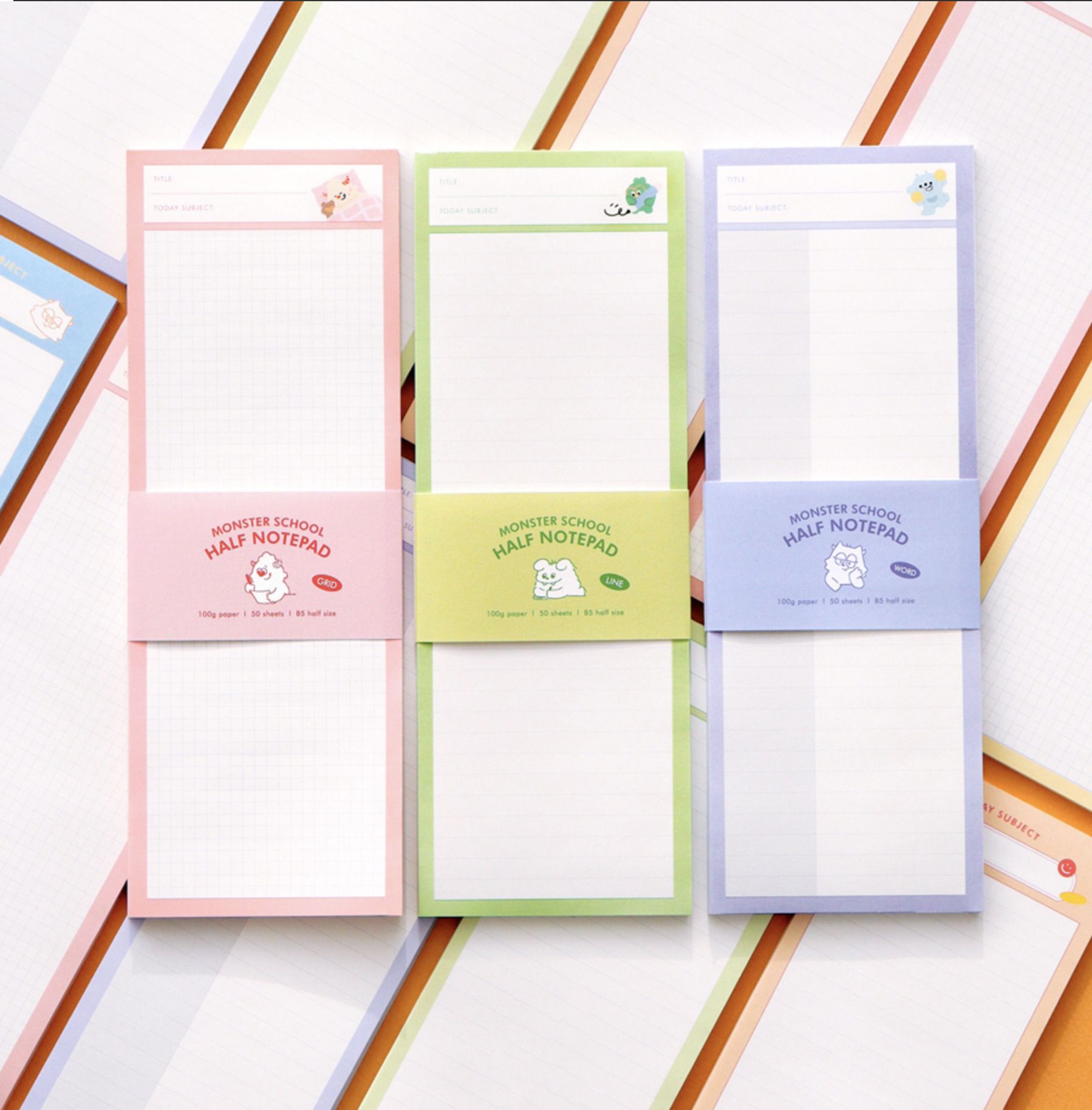 MochiThings: Monster School Half Notepad