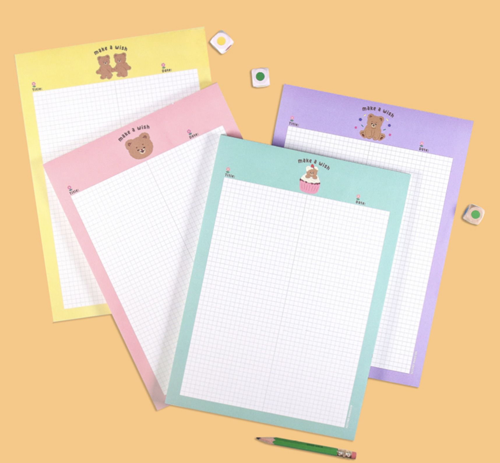 MochiThings: Camel Bear B5 Grid Notepad