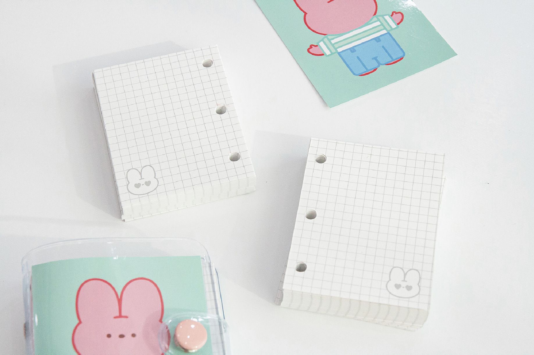Bunny Mini 3 Ring Binder + Note Set