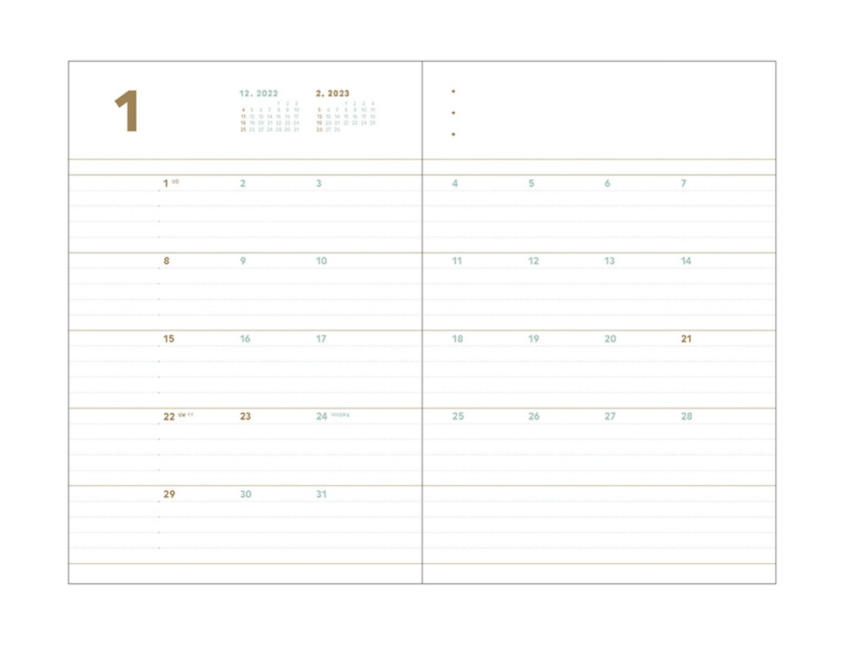 2023 Medium Spiral Basic Monthly Planner