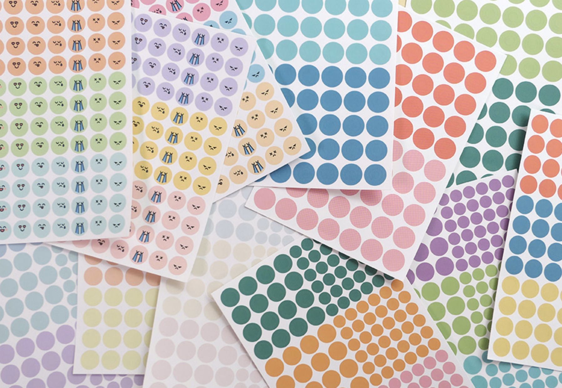 MochiThings: 2pcs Simple Round Paper Sticker Set