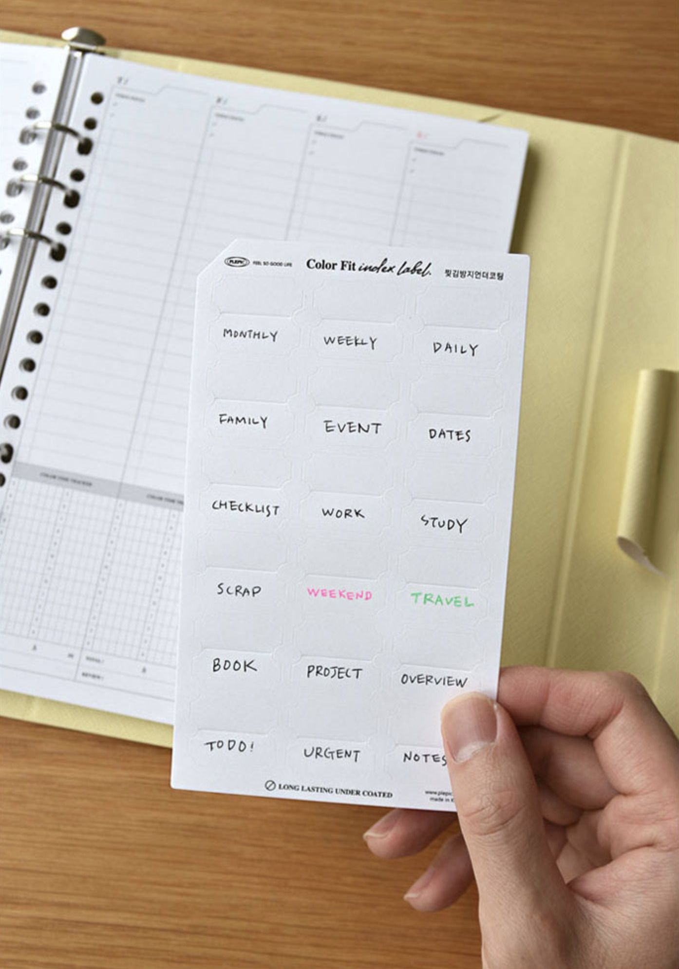 Color Fit Index Label Sticker