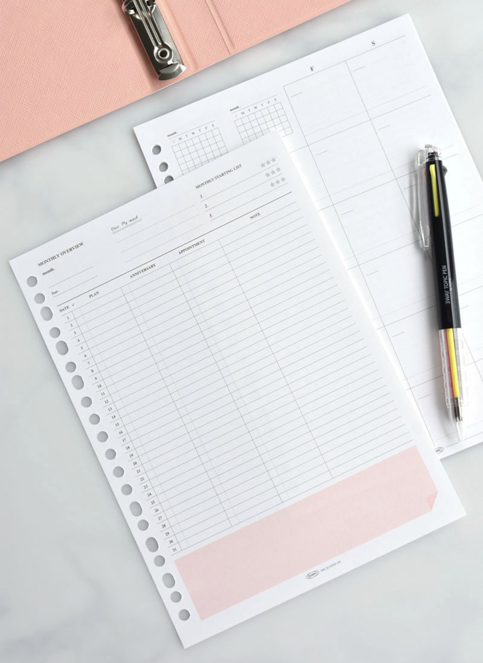 MochiThings: Month Fit 6 Ring & 20 Ring A5 Note Refill