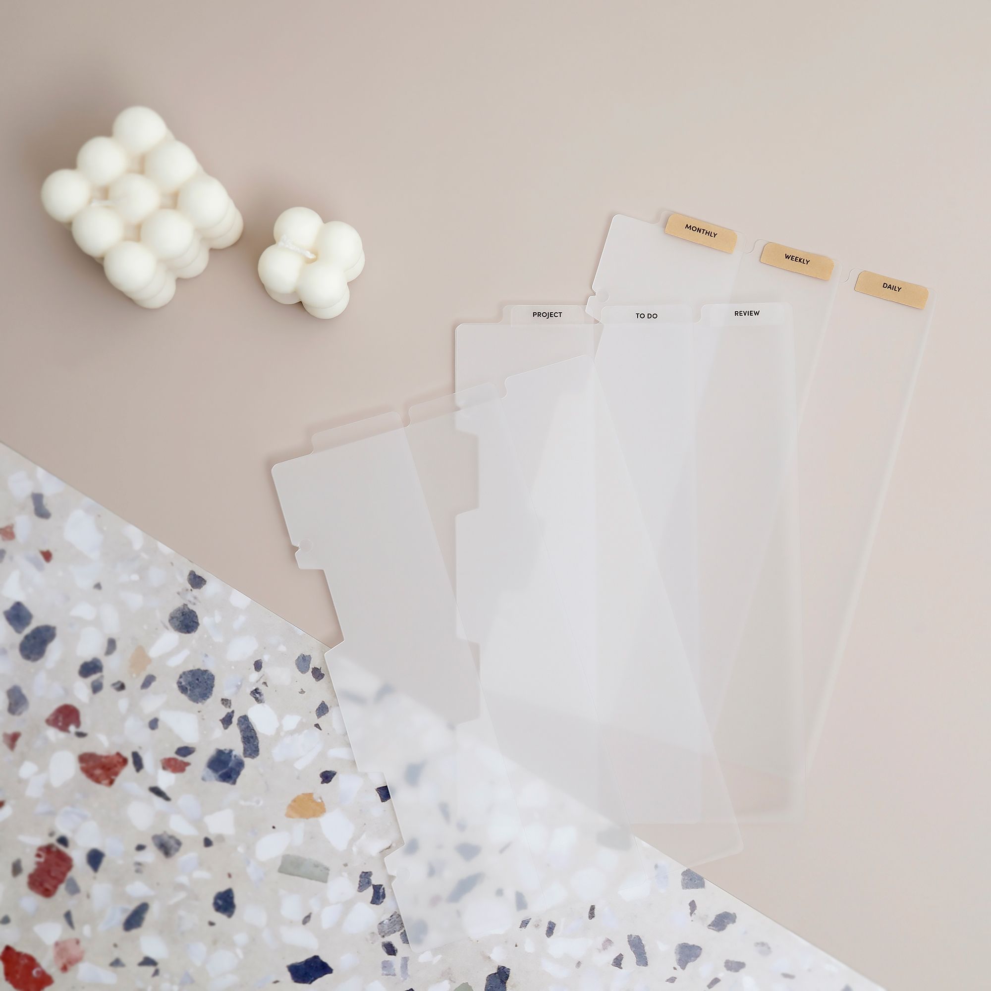 MochiThings: Vertical Translucent 6 Ring A5 Index Tabs