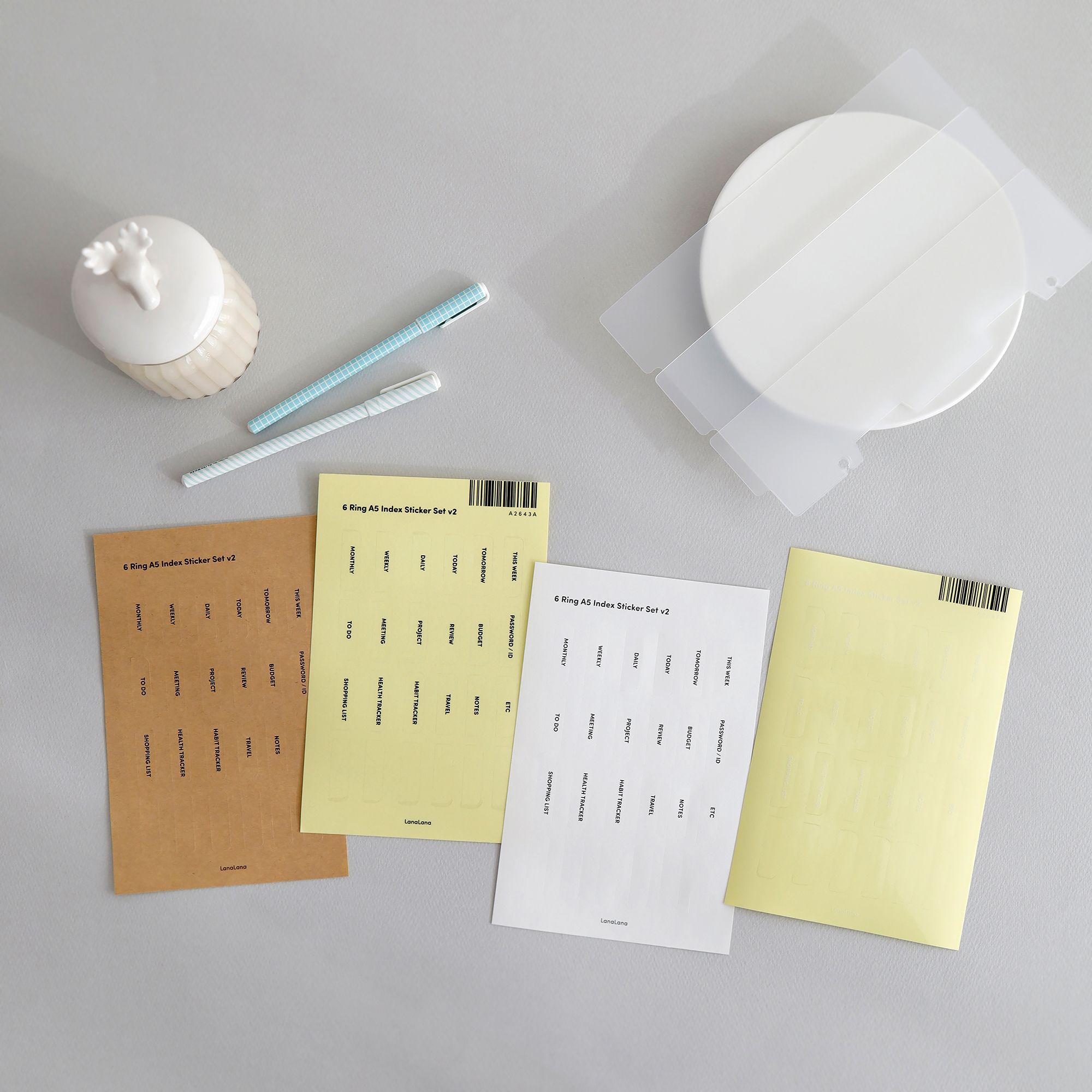 MochiThings: Vertical Translucent 6 Ring A5 Index Tabs