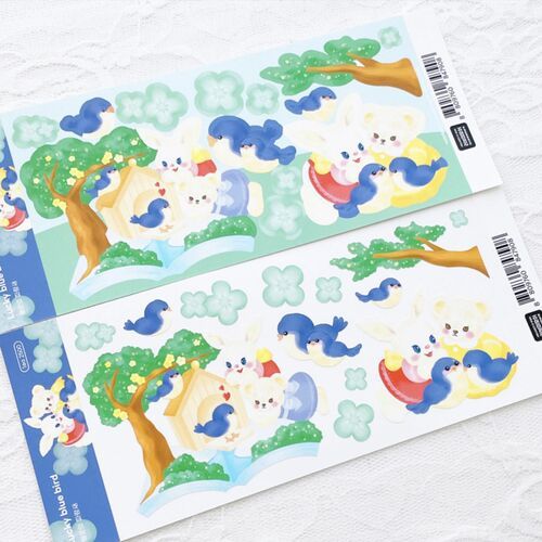 Lucky Blue Bird Slim Sticker - Image 4