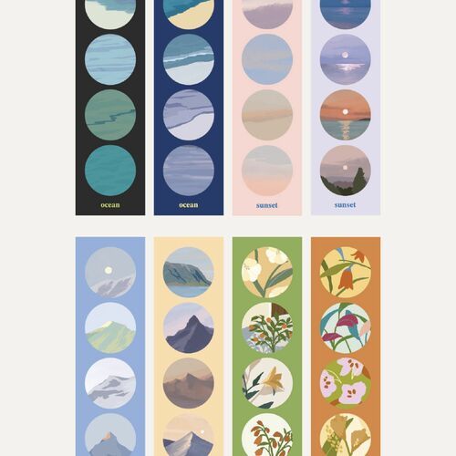 8pcs Afterglow Round Removable Sticker Set - Image 2
