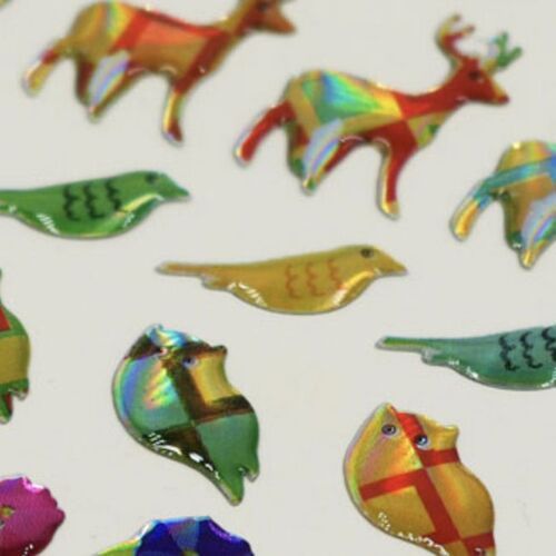Elk & Bird Hologram Epoxy Sticker