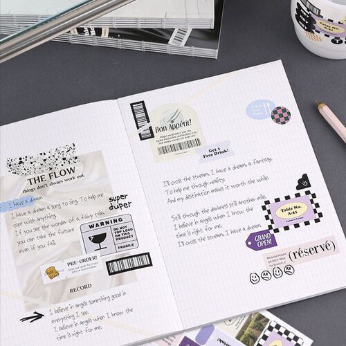 6pcs Vintage Removable Sticker Set