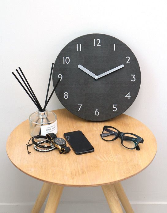 Retro Leather Clock