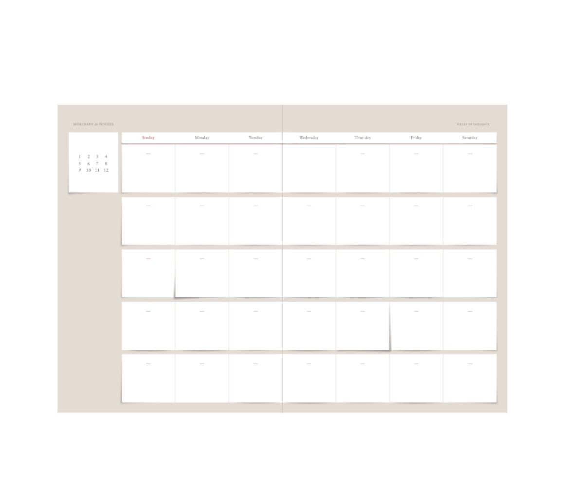 Morceaux de Pensees Weekly Scheduler