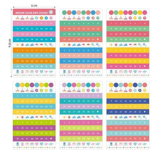 Colorful Date Sticker Set