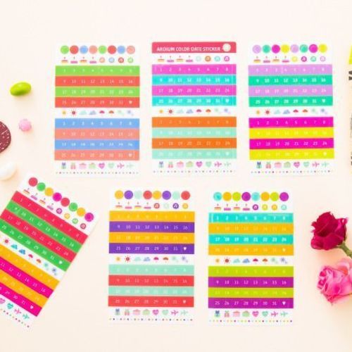 Colorful Date Sticker Set