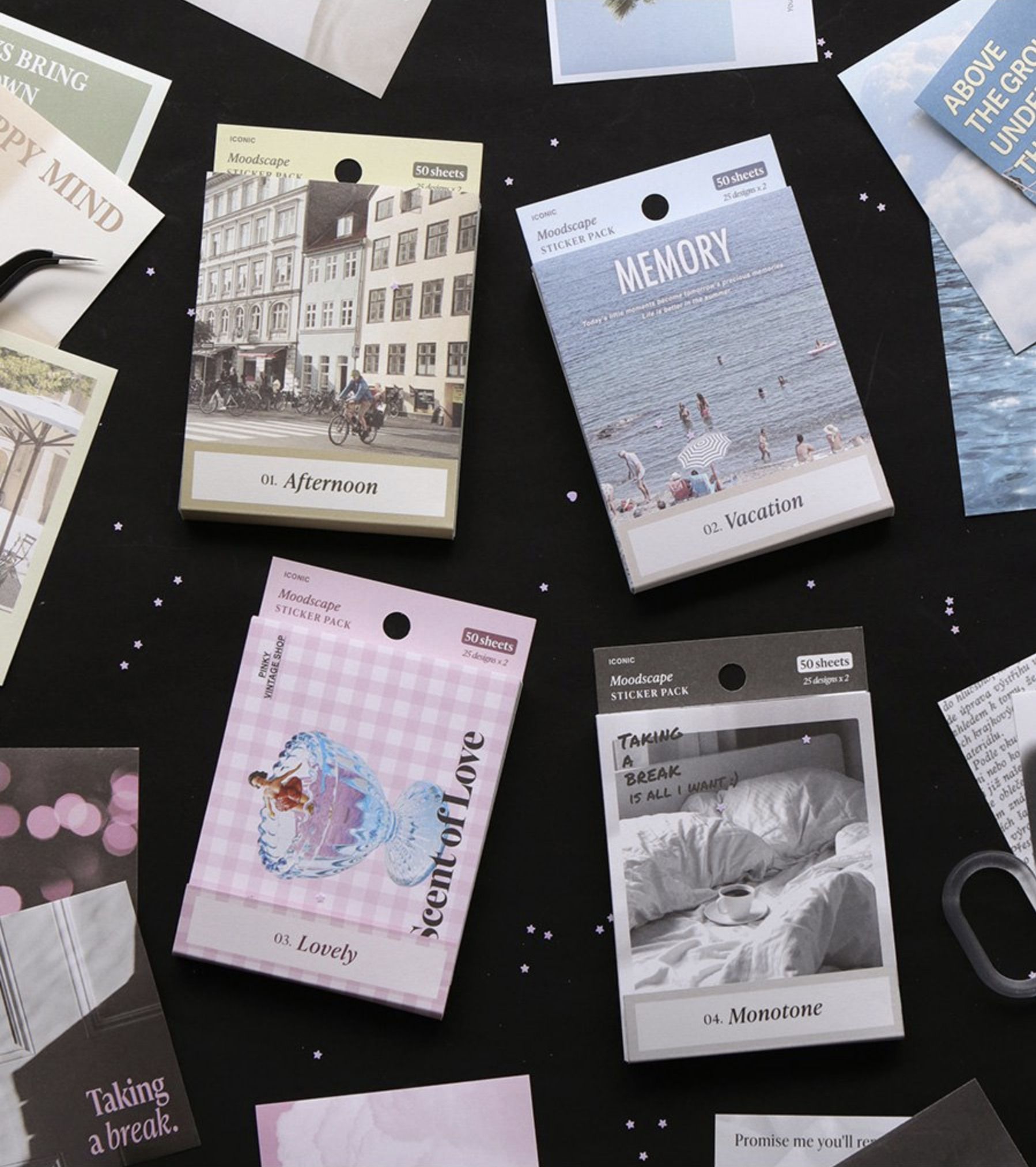 MochiThings: 50pcs Moodscape Background Sticker Set