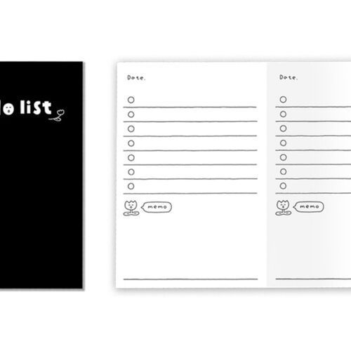 Mini B&W To Do List Notebook