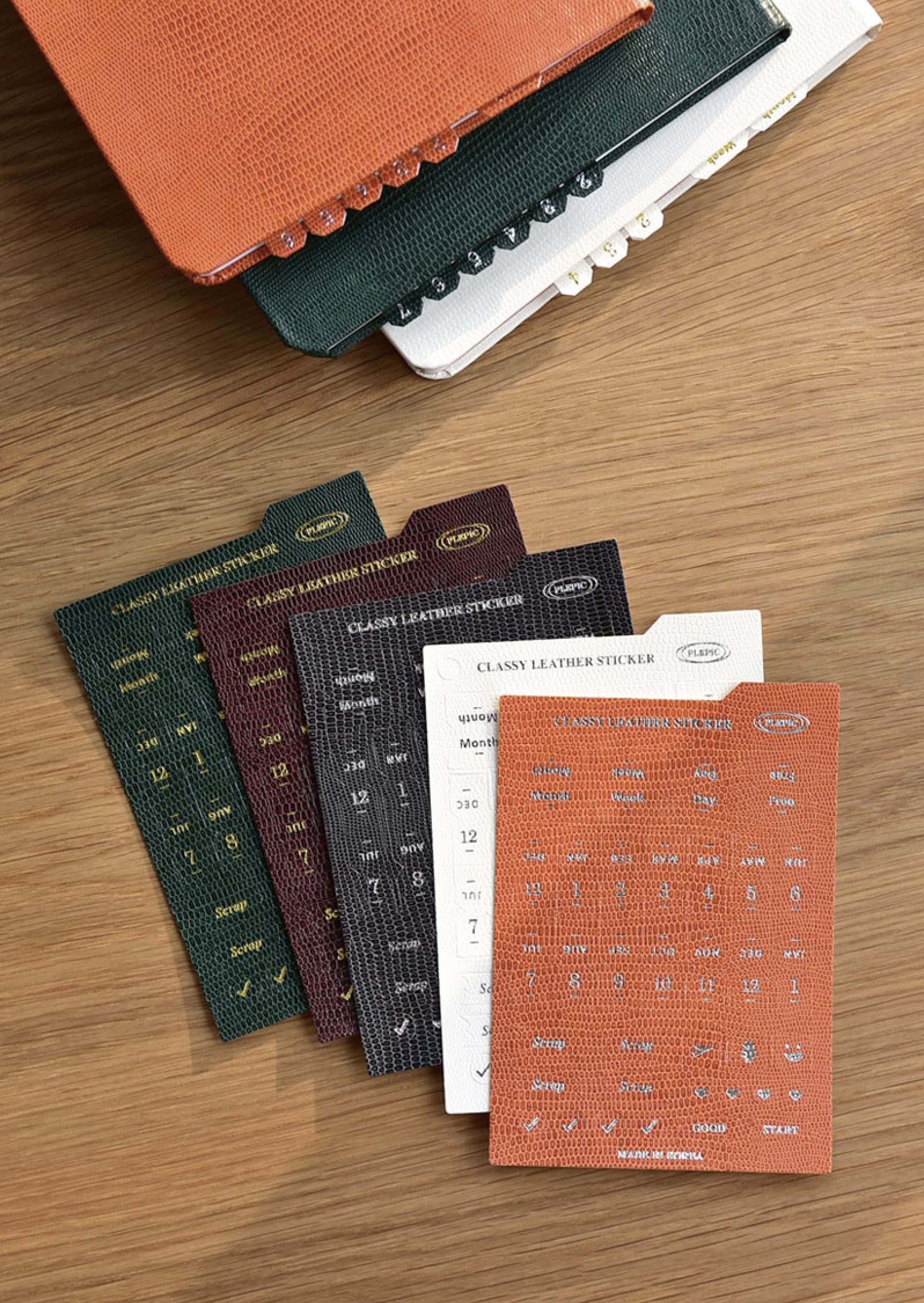 MochiThings: Classy Textured Leather Index Sticker