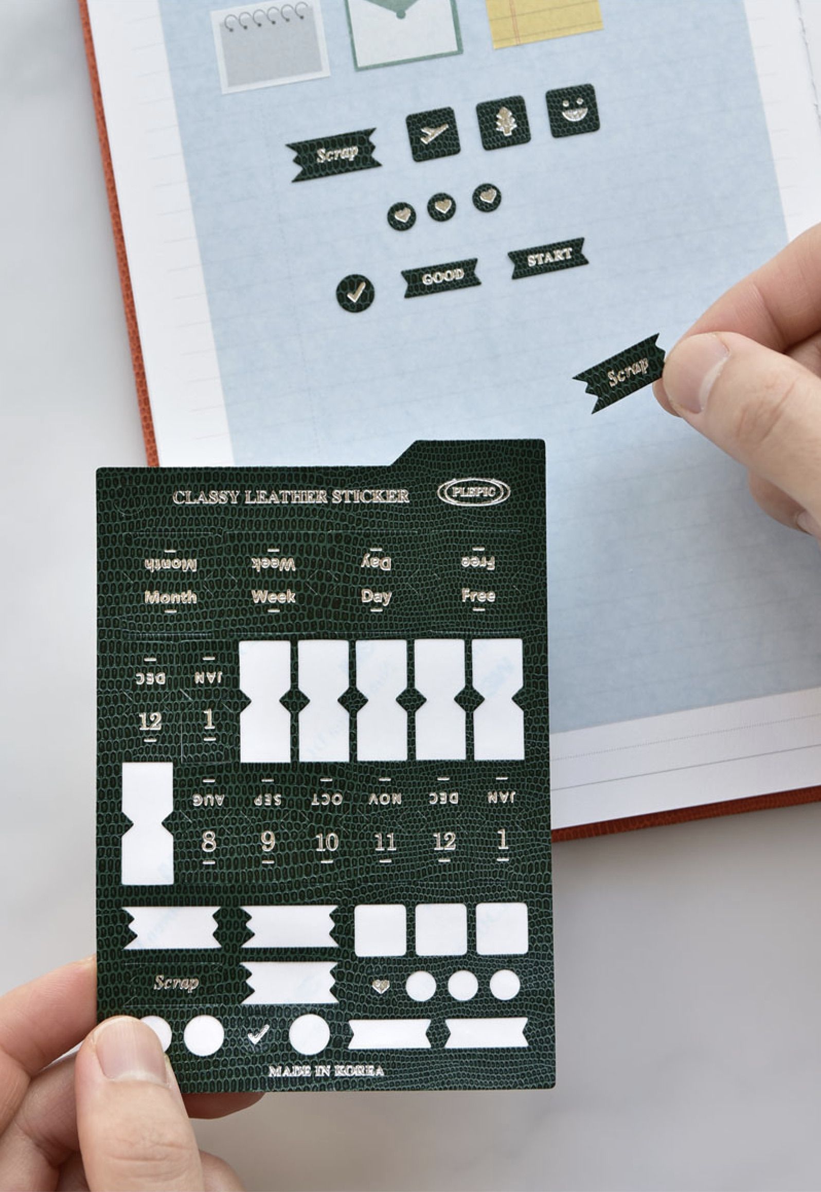 MochiThings: Classy Textured Leather Index Sticker
