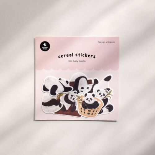 21pcs Baby Panda Cereal Sticker Set - Image 1
