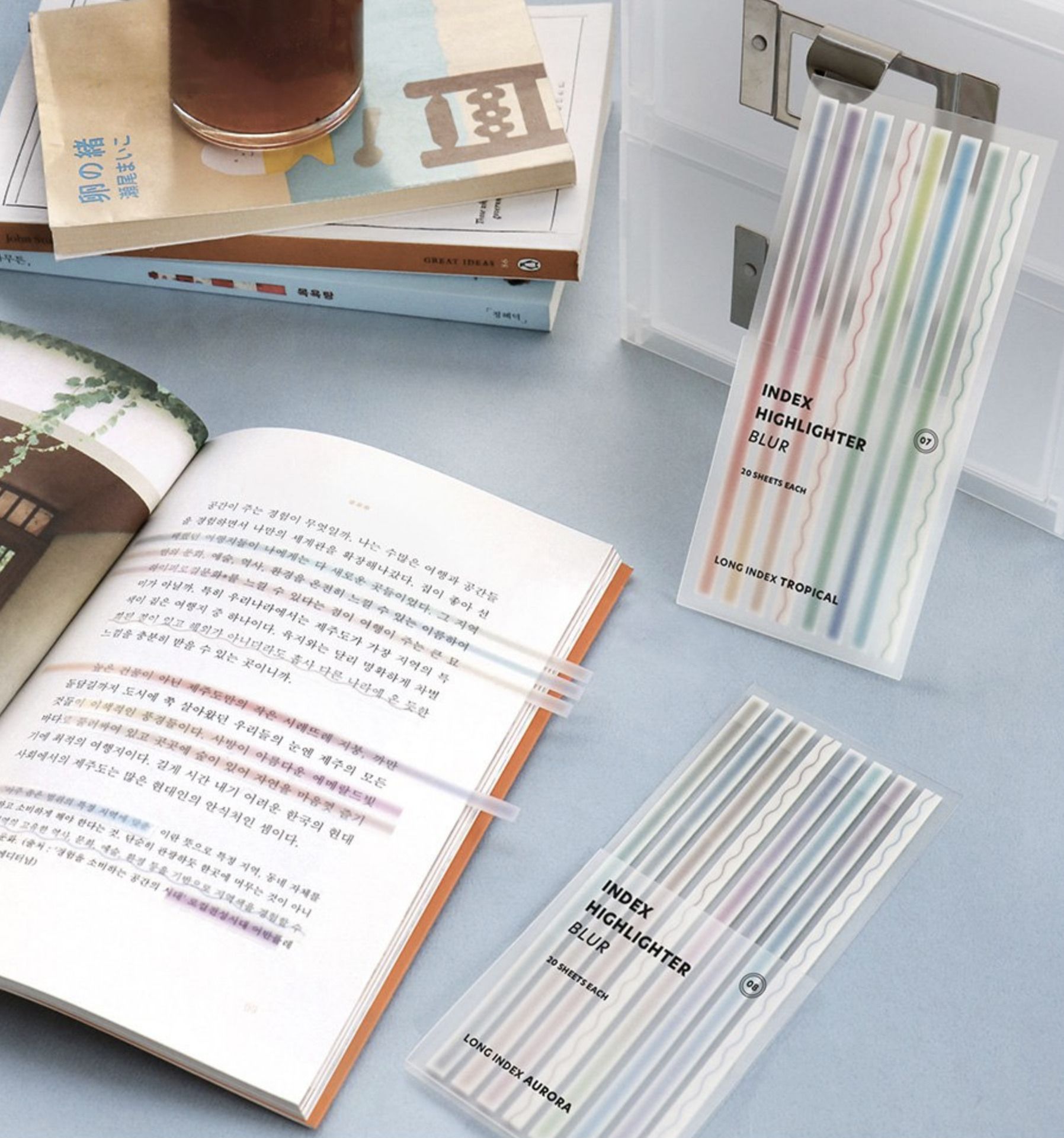 High Lighter Notes MochiThings: Long Blur Index Highlighter Sticky Note