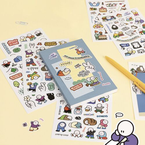 6pcs Drawing Point Removable Sticker Set