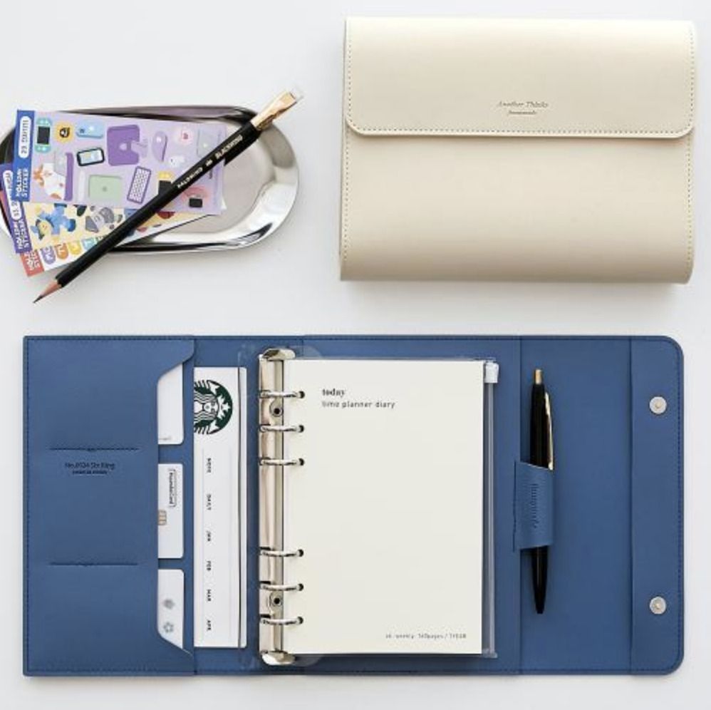 MochiThings: Vegan Leather Button 6 Ring A6 Planner