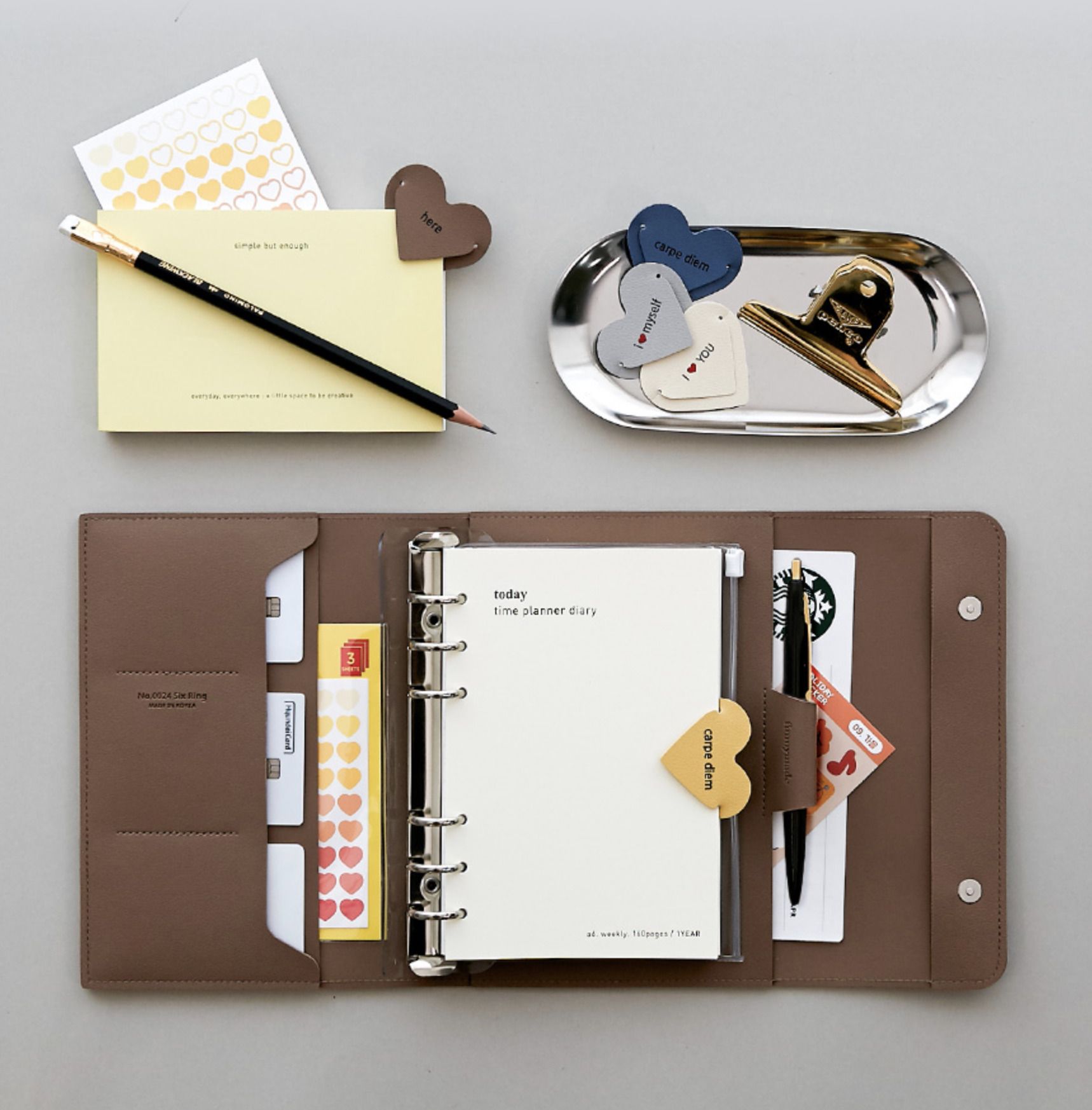 Planner Buttons MochiThings: Vegan Leather Button 6 Ring A6 Planner
