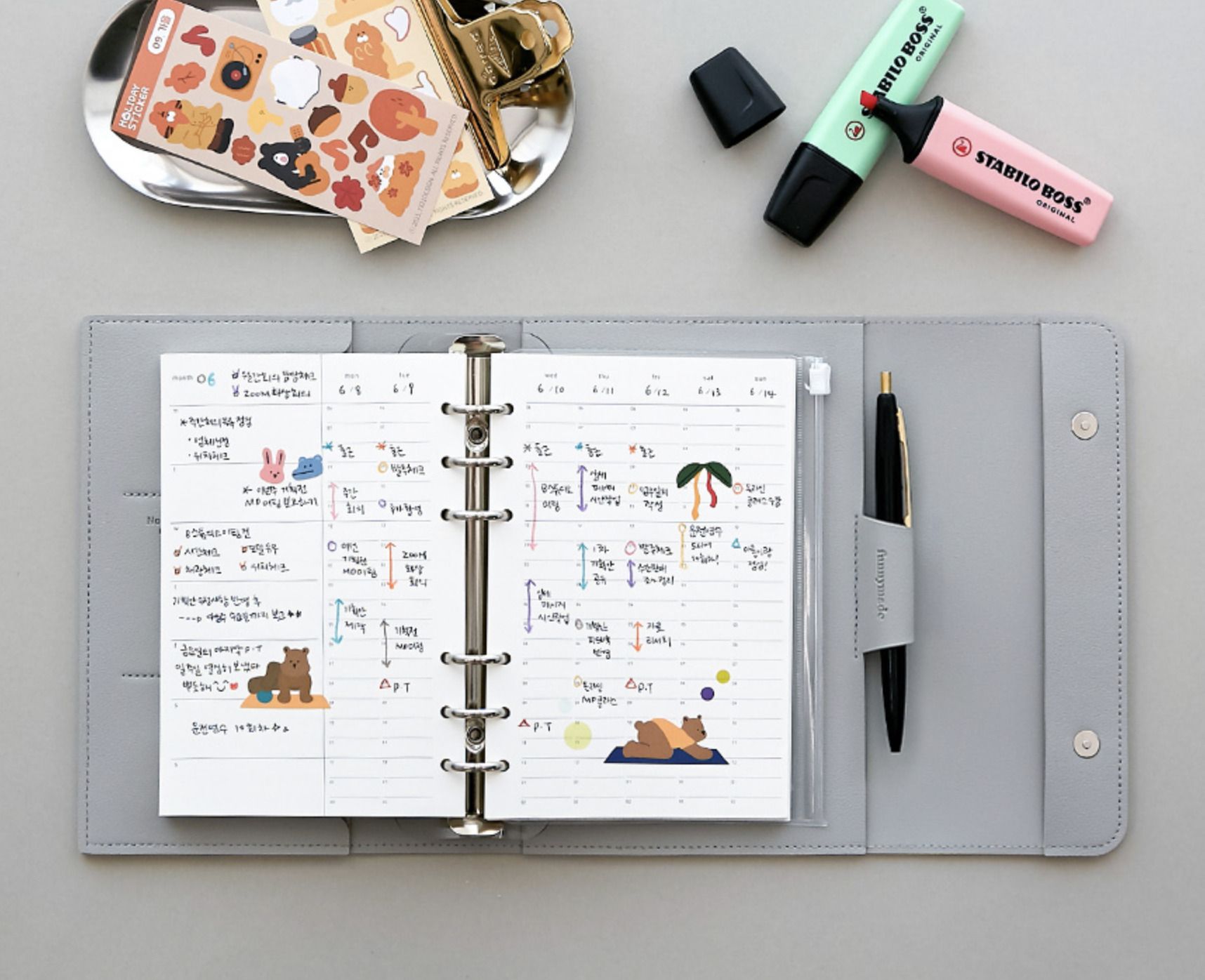 Planner Buttons MochiThings: Vegan Leather Button 6 Ring A6 Planner