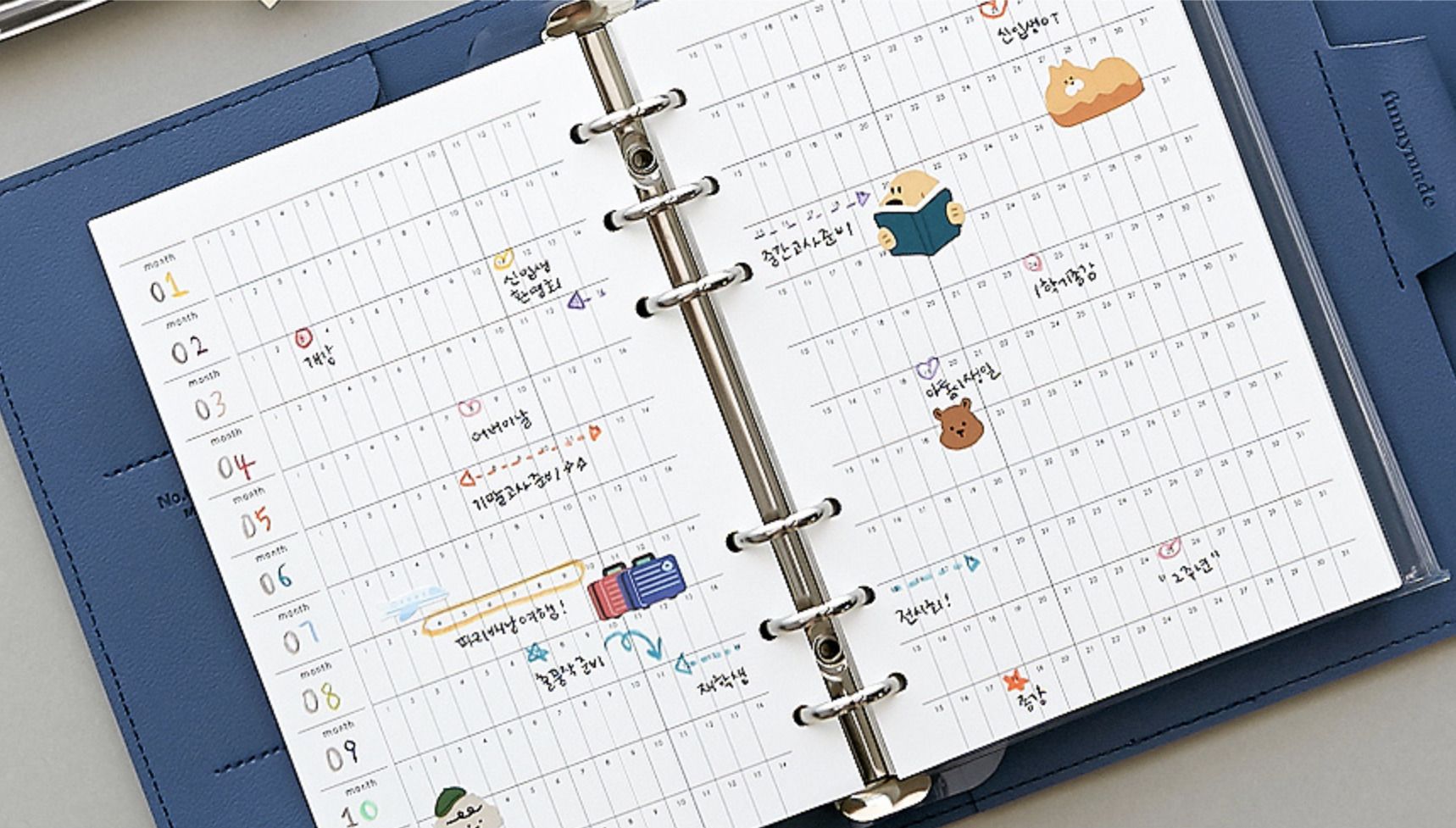 Planner Buttons MochiThings: Vegan Leather Button 6 Ring A6 Planner