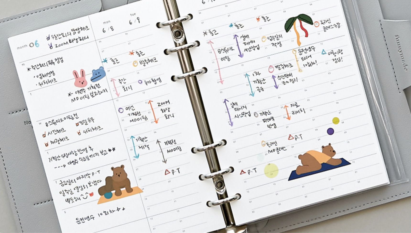 Planner Buttons MochiThings: Vegan Leather Button 6 Ring A6 Planner