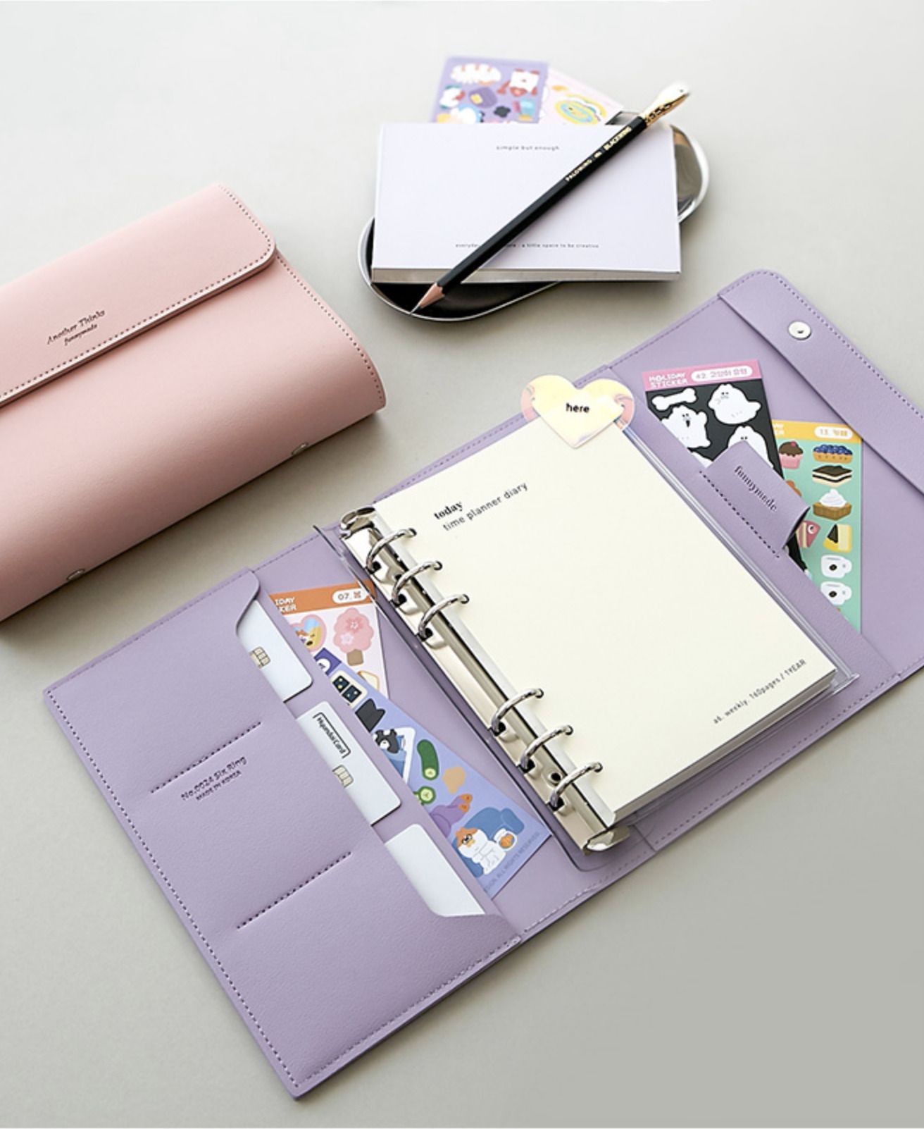 MochiThings: Vegan Leather Button 6 Ring A6 Planner