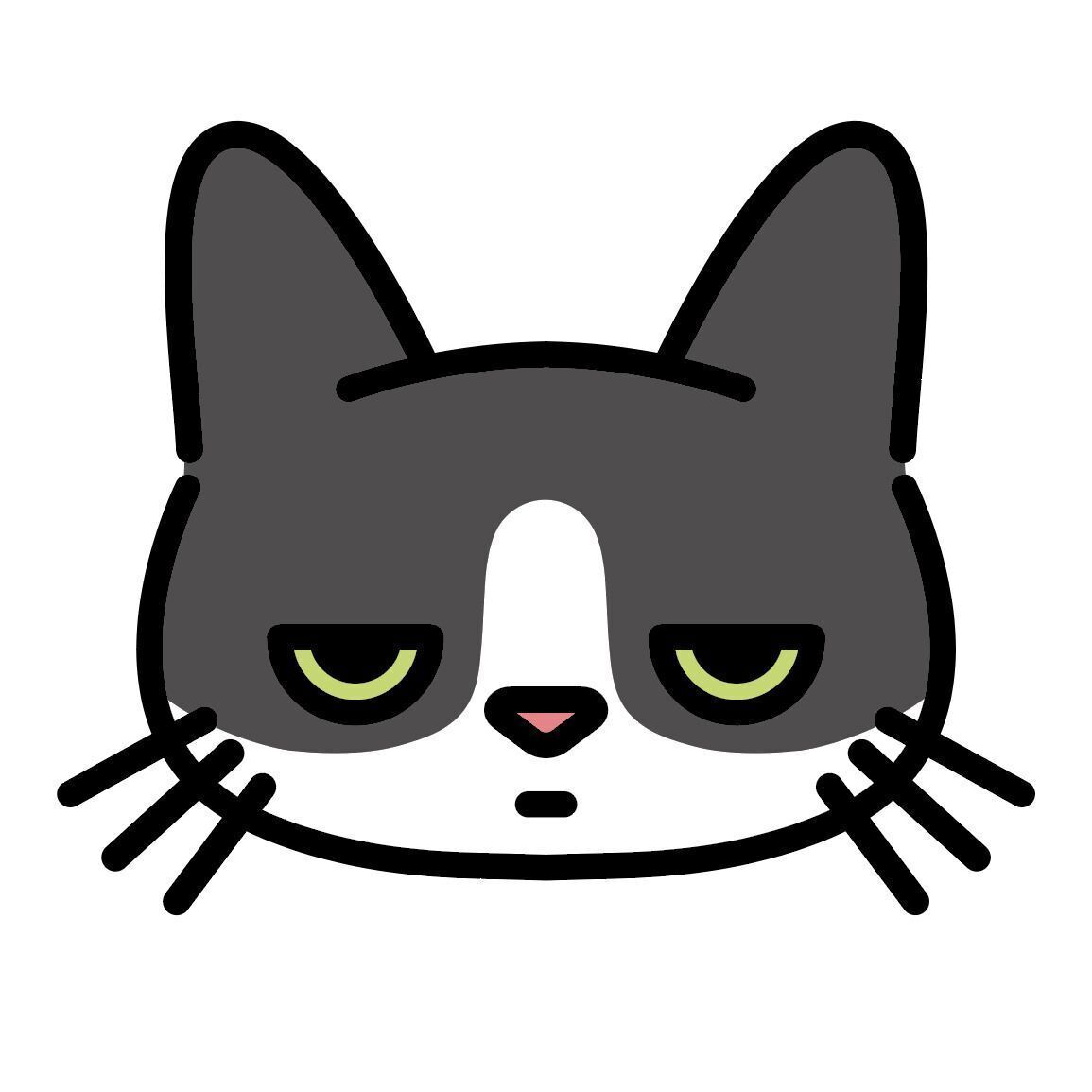 Tuxedo Cat Emoji Acrylic Key Ring, 04 Moody