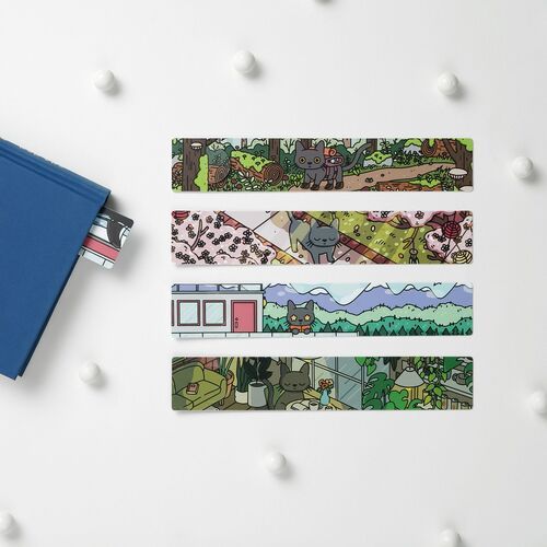 5pcs Cat in Seattle Bookmark Set