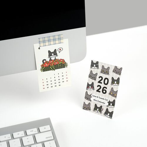 2026 Lana & Tuxedo Cat Mini Calendar Sheets
