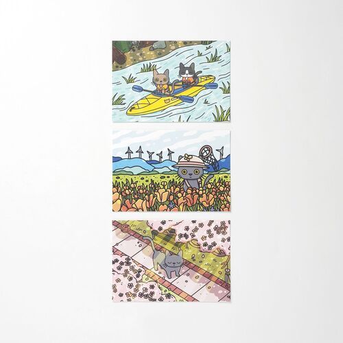 12pcs Lana & Tuxedo Cat Postcard Set v2