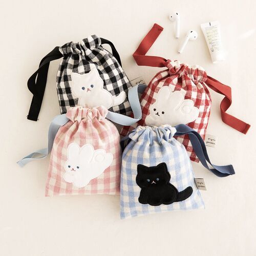 Piyo Drawstring Mini Pouch