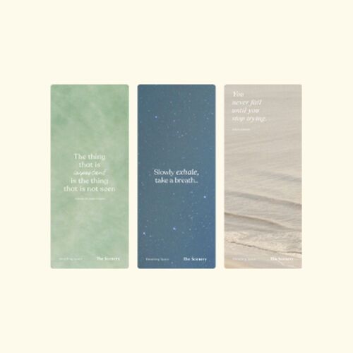 3pcs Scenery Translucent Bookmark Set