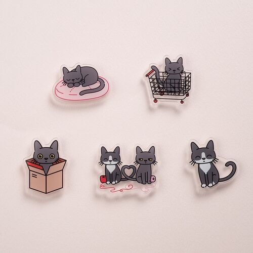 Lana & Tuxedo Cat Acrylic Magnet