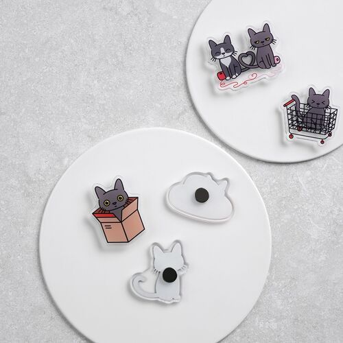 Lana & Tuxedo Cat Acrylic Magnet